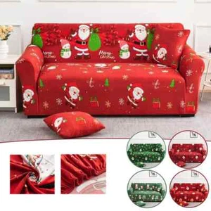 1/2/3/4 Seater Christmas SofaCover Non-slip Christmas Party Decor Sofa Protector - Picture 1 of 56