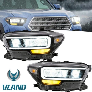 For 2016 2017-21 Toyota Tacoma Full LED DRL Projector Headlights Headlamps LH+RH - Picture 1 of 9