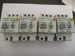 INTERRUPTORES AUTOMÁTICOS RCBO CRABTREE POLESTAR B6 C10 C16 C20 C32 C40 30mA DOBLE POLO - Imagen 1 de 1