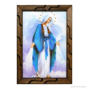 Our Lady of Grace Oil Painting Style - 18" Rustic Frame, Catholic Saints - Picture 1 of 3
