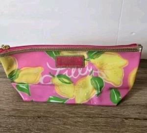 Bolsa de maquillaje Lilly Pulitzer Estee Lauder rosa/floral con cremallera bolsa con cremallera alrededor - Imagen 1 de 5