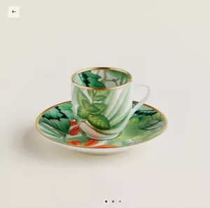 Hermes Passifolia Cup Saucer Pair Set Nathalie Rolland Huckel - Picture 1 of 5