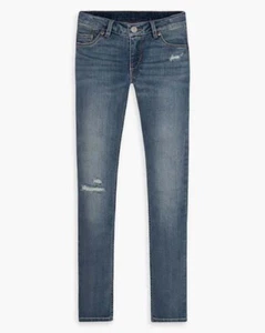 Levi's Girls' 711 Distressed Stretch Skinny Fit Jeans, BLUE, 16 REG - Picture 1 of 4