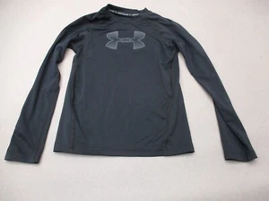 Under Armour HEAT GEAR Size S Boys BLK Crew Neck Long Sleeve Athletic Top 998 - Picture 1 of 8