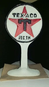 CAST IRON ADVERTISING GAS OIL TEXACO SIGN DOORSTOP COUNTER DISPLAY DOOR STOP - Picture 1 of 2
