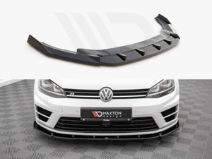 Front Splitter V4 Maxton Design Gloss Black ABS for Volkswagen Golf R MK7 - Picture 1 of 4