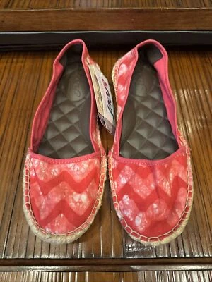 Reef Sunsoaked Size 8 Bella Costa Pink Stripe Slip On Cushioned Espadrilla Flats - Image 1 of 4
