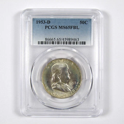 1953 D Franklin Half Dollar MS65 FBL PCGS 90% Silver 50c Unc SKU:I8689 Cover