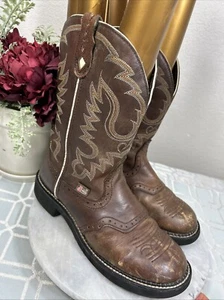 Justin Gypsy L9909 Brown Leather Western Cowboy Boots Women’s Size US 9 B - Picture 1 of 12