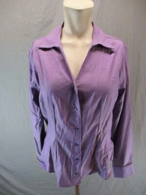 NWT Red House Size S Womens Purple Non Iron Long Sleeve Button-Up Shirt  6G120 - Image 1 of 4