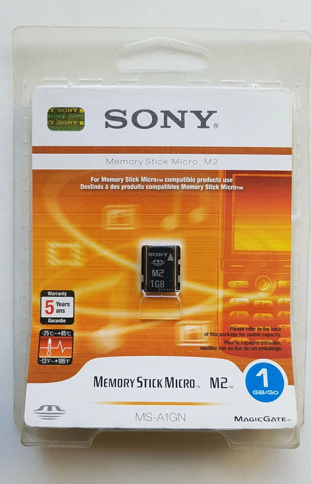 Scheda di memoria M2 Memory Stick Micro SONY 256Mb-512Mb-1Gb-2GB - Immagine 1 di 1