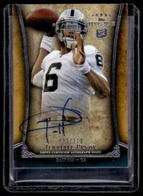 2011 Topps Five Star Rookie Autographs Terrelle Pryor Auto 033/110 Oakland - Image 1 of 2