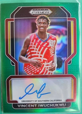 2022-23 Prizm Draft Auto green Vincent Iwuchukwu Rookie St. Johns Red Storm - Image 1 of 2