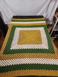 Vtg Aghan Blanket 53 x 53" Crochet Throw Square Grannycore - Picture 1 of 6