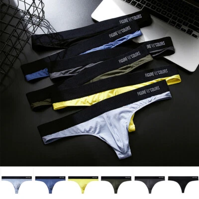 Men Sexy G-string Briefs Thong Bikini Underwear T-Back Pouch Panties Swimwear ↕ - Image 1 of 4