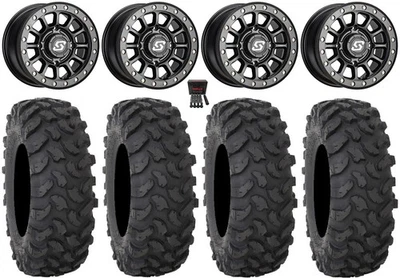 Sedona Sano Beadlock 14" Wheels Black 32" XTR370 Tires Kawasaki Mule Pro FXT Foto 1 de 4