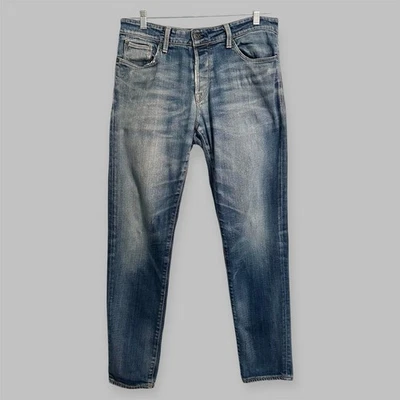 Jack & Jones Jeans Mike Comfort Fit Men’s Size 33x34 Button Fly Distressed Blue - Image 1 of 4