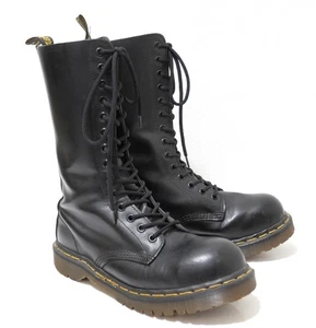 Mens Dr.Martens Made in England Dr. Martens Steel Toe 14 Hole Boots Black UK5 Ma - Picture 1 of 9
