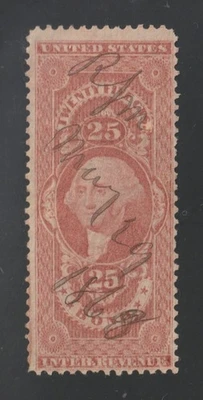 Scott # R43c, Used, F, 25¢ Bond, Nice Manuscript Cancel, No Faults - Image 1 of 2