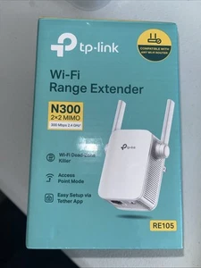 TP-Link N300 WiFi Extender RE105 Single Band WiFi Signal Booster 2,4Ghz (N) - Bild 1 von 1