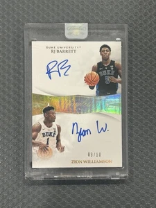 2019 Flawless Collegiate Zion Williams/RJ Barrett Dual Auto /10 GOLD Duke RC - Bild 1 von 2