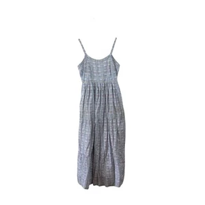 Pact Medium Sundress Dress Plaid Tiered Organic Cotton Lined Womens READ - Picture 1 of 15