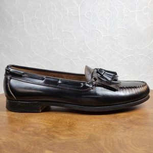Cole Haan Herren Elegant Schuhe 10,5 D Schwarz Leder Pinch Quaste Halbschuh Hergestellt in den USA - Bild 1 von 14