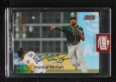 2023 Topps Archives Signature Series 1/1 Marcus Semien Buyback Auto 14ez - Image 1 of 3