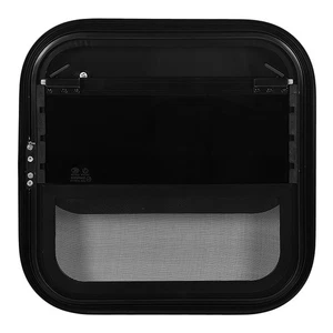 (For Wall Thickness: 38 To 43mm) Black Aluminum Alloy RV Sliding Window - Picture 1 of 12