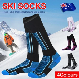 Men Women Long Warm Breathable Ski Socks Thicken Winter Sports Socks AU Stock - Picture 1 of 16
