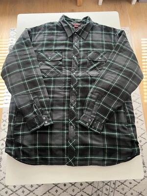 Chaqueta de franela acolchada Tough Duck (no Dixxon) verde negro gris 2XLT Foto 1 de 4