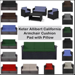 Juego de almohadillas de cojín para sofá de jardín Keter Allibert California sillón patio asiento - Imagen 1 de 31