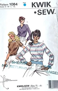 1970's  Kwik Sew Misses' T-Shirt Pattern 1084 Size S-XL UNCUT - Picture 1 of 2