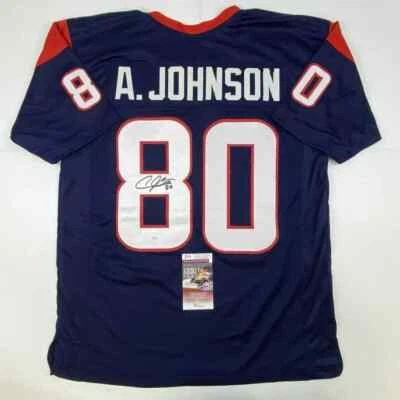 Andre Johnson Autographed WHITE Pro Style Jersey- JSA Witness Auth HOF BOUND - Image 1 of 2