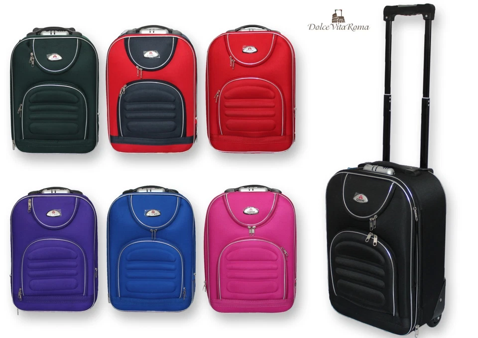 VALIGIA BAGAGLIO A MANO ULTRALEGGERO TROLLEY RYANAIR EASY JET 2 RUOTE LOW COST