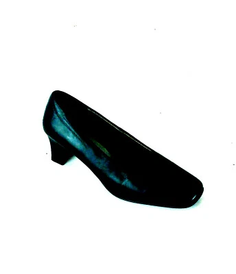 Caressa 女式鞋 7.5 码海军蓝皮革方头 2.75 英寸方跟正装 — 第 1/4 张图片