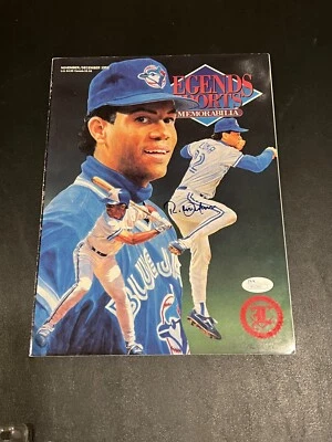 ROBERTO ALOMAR SIGNED LEGENDS SPORTS MEMORABILIA 1992 MAGAZINE JSA COA - Image 1 of 4
