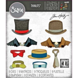 Tailored Hats & Ties Sizzix Thinlits Thin Metal Die Set Tim Holtz 666289 NEW! - Picture 1 of 3