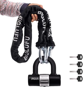 Motorcycle Lock Chain Locks Heavy Duty, 120Cm/4Ft Long, Cut Proof 12Mm Thick Squ - Picture 1 of 12