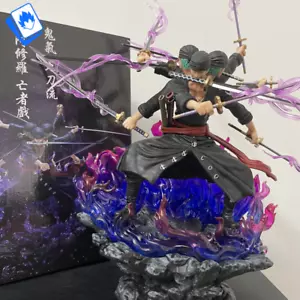Action Figure One Piece Zoro Roronoa 9 Spade 40cm STATUA DA COLLEZIONE Anime - Foto 1 di 10