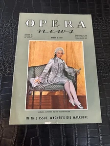 March 3 1947 OPERA NEWS music magazine (MI) Wagners Die Walkuere - Imagen 1 de 1