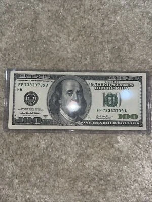 $100 Bill Rare Serial Number! 5 Of Kind And A Pair 7333739 - Image 1 of 2