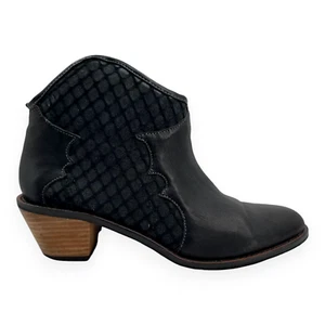 Botines Kelsie Dagger Brooklyn Keenan Western de malla de cuero talla 8 negros - Imagen 1 de 9