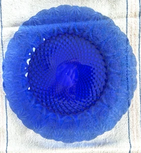 ROYAL SAPPHIRE Set of 8 Cobalt Blue 10.5" Glass DINNER PLATES By Avon France - Picture 1 of 9