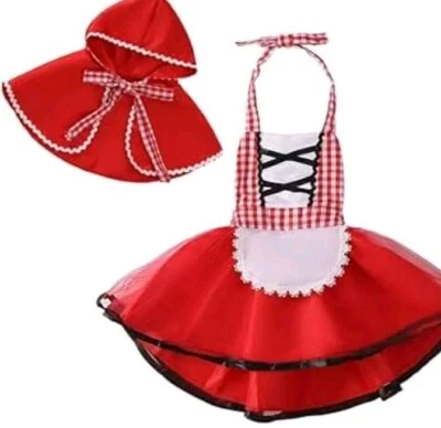 Little Red Riding Hood Baby Girl Costume 12 18 Months Cape Outfit 2 Pc Set Dress - Image 1 of 4