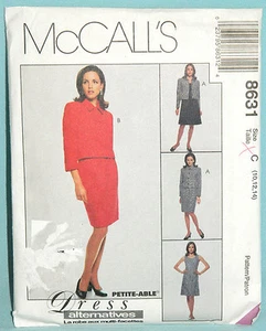 Uncut McCalls Misses 10-14 Cropped Jacket, Sleeveless Dress & Skirt Pattern 8631 - Picture 1 of 2