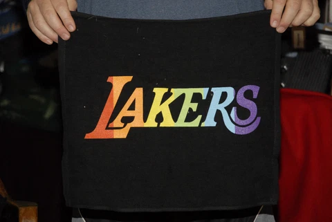 Los Angeles Lakers Pride month towel promo LGBTQ+ black mint rare find Cover