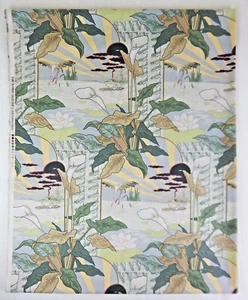 "RJR Mode Stoffe Jugendstil Sammlung Krane Seerosen Stoff 82"" x 44" - Bild 1 von 4