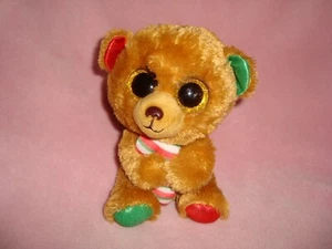 2017 Ty Silk Ty Beanie Boo's Bella Bear Christmas Plush & Beans 6" Tall - Imagen 1 de 6