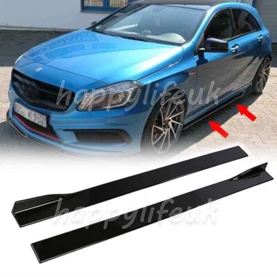 For Benz A-Class W176 W177 Extension Side Skirts Splitter Spoiler Lip Glossy 2m - Image 1 of 4